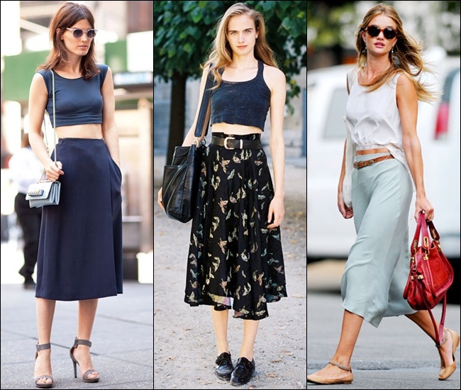 Crop Tops and midi skirts